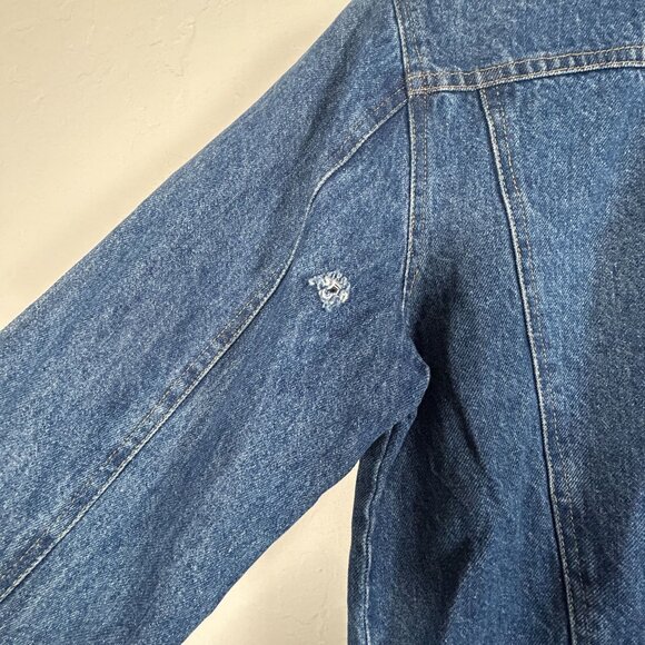 Vintage Boy Blue Denim Jacket With Studded Pockets & Collar 100% Cotton Small Ma - Picture 3 of 9
